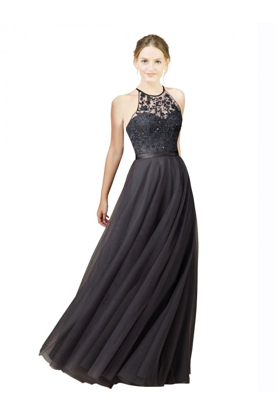 Sleeveless Slate Grey Criss Cross Back A-Line Sweetheart Bridesmaid Dress Maidstone