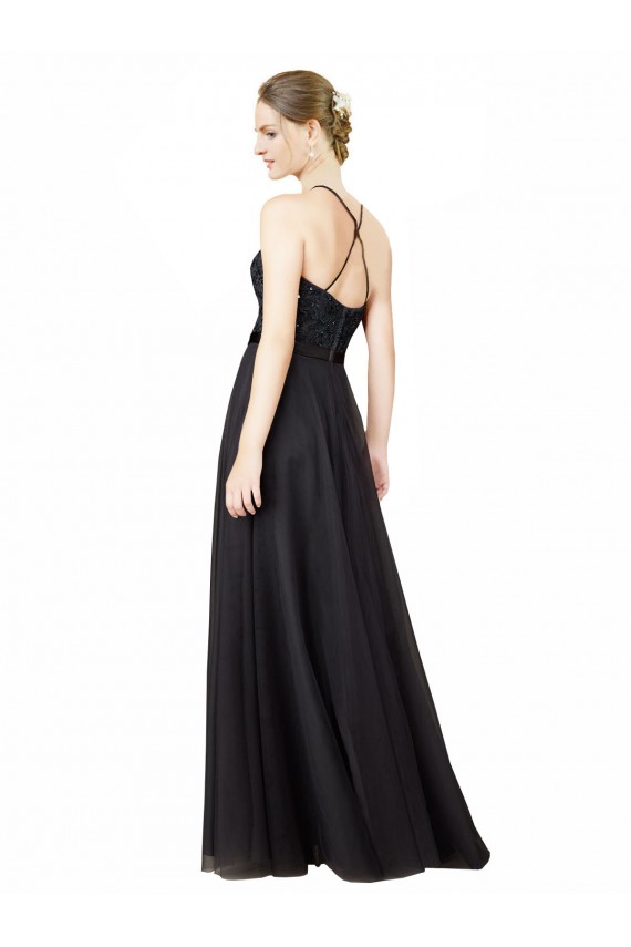Sleeveless Slate Grey Criss Cross Back A-Line Sweetheart Bridesmaid Dress Maidstone