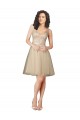 Sleeveless Champagne V-Back A-Line Tulle & Lace V-Neck Bridesmaid Dress Maidstone
