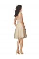 Sleeveless Champagne V-Back A-Line Tulle & Lace V-Neck Bridesmaid Dress Maidstone