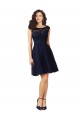 Sleeveless Dark Navy V-Back A-Line Bateau Neck Bridesmaid Dress Maidstone