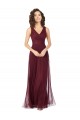 Sleeveless Burgundy Gold A-Line V-Neck Bridesmaid Dress Maidstone