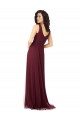 Sleeveless Burgundy Gold A-Line V-Neck Bridesmaid Dress Maidstone