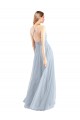 Sleeveless Light Sky Blue Criss Cross Back A-Line Halter Neck Bridesmaid Dress Maidstone