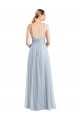 Sleeveless Light Sky Blue Open Back A-Line Spaghetti Straps Evening Dress / Bridesmaid Dress Maidstone