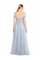 Sleeveless Light Sky Blue A-Line Off the Shoulder Evening Dress / Bridesmaid Dress Maidstone