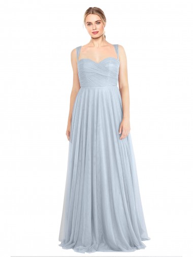 Sleeveless Light Sky Blue A-Line Spaghetti Straps Evening Gown / Bridesmaid Dress Maidstone