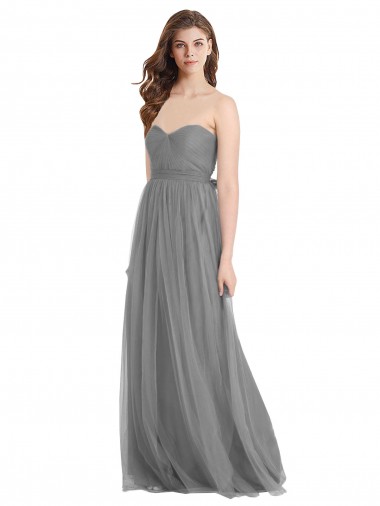 Sleeveless Slate Grey A-Line Sweetheart Bridesmaid Gown Maidstone