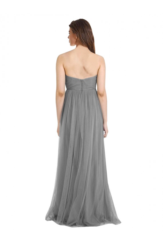 Sleeveless Slate Grey A-Line Sweetheart Bridesmaid Gown Maidstone