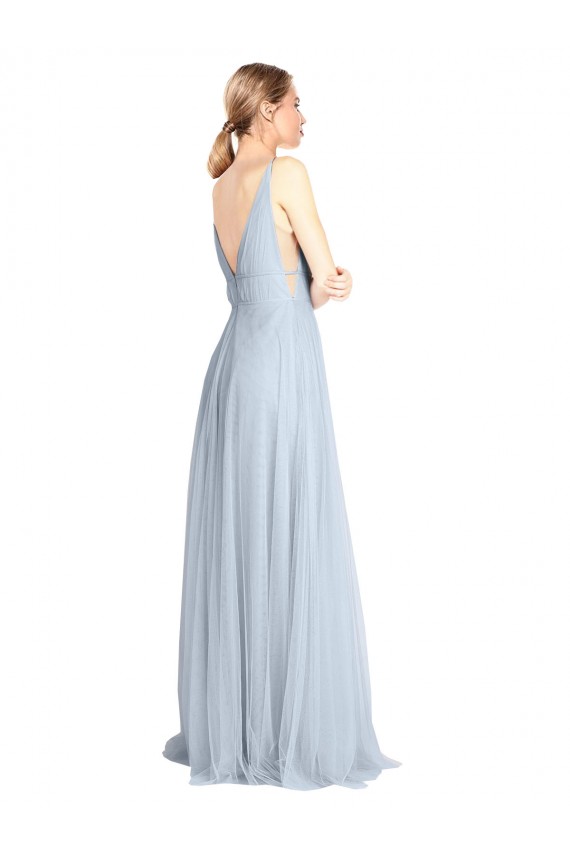 Sleeveless Light Sky Blue V-Back A-Line Spaghetti Straps Bridesmaid Dress Maidstone