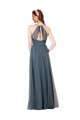 Sleeveless Burgundy Keyhole Back A-Line Spaghetti Straps Bridesmaid Dress Maidstone
