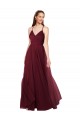 Sleeveless Burgundy Keyhole Back A-Line Spaghetti Straps Bridesmaid Dress Maidstone