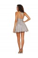 Sleeveless Silver Criss Cross Open Back A-Line Halter Neck Bridesmaid Dress Maidstone
