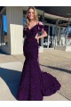 Sleeveless Plum Purple Sheath Spaghetti Straps Prom Dress / Evening Dress Maidstone