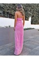 Sleeveless Shown Color Sheath Halter Neck Prom Dress Maidstone