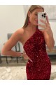 Sleeveless Pink Sheath One Shoulder Prom Dress Maidstone