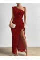Sleeveless Red Sheath One Shoulder Prom Dress / Evening Dress Maidstone
