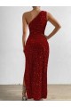 Sleeveless Red Sheath One Shoulder Prom Dress / Evening Dress Maidstone