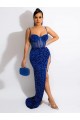 Sleeveless Royal Blue Sheath Spaghetti Straps Evening Dress Maidstone