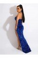 Sleeveless Royal Blue Sheath Spaghetti Straps Evening Dress Maidstone