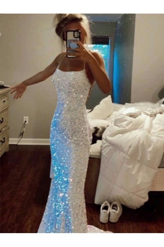 Sleeveless Shown Color Sheath Spaghetti Straps Evening Dress Maidstone