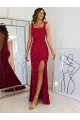 Sleeveless Burgundy Sheath Square Neck Prom Dress Maidstone