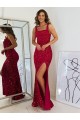 Sleeveless Burgundy Sheath Square Neck Prom Dress Maidstone
