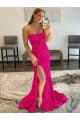 Sleeveless Fuchsia Sheath Strapless Prom Dress Maidstone