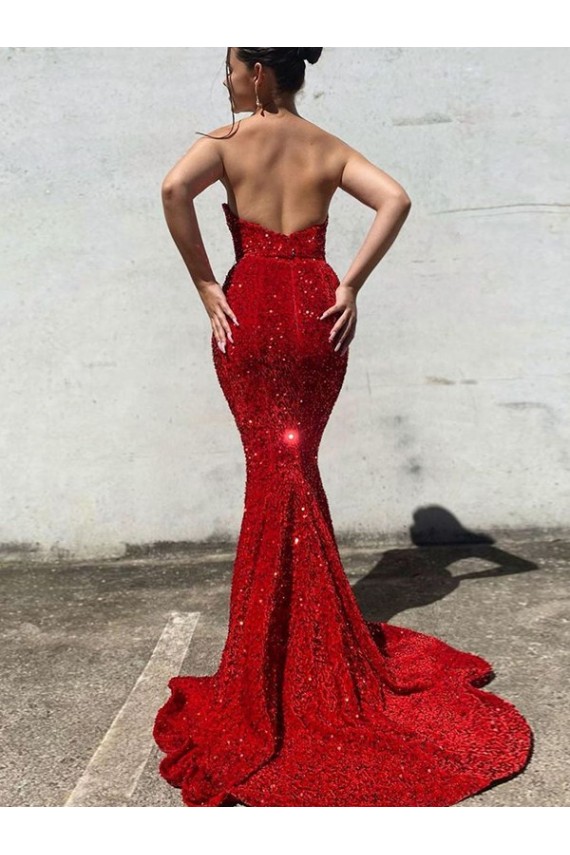 Sleeveless Burgundy Mermaid Sweetheart Prom Dress / Evening Gown Maidstone