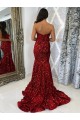 Sleeveless Burgundy Sheath Sweetheart Evening Dress Maidstone