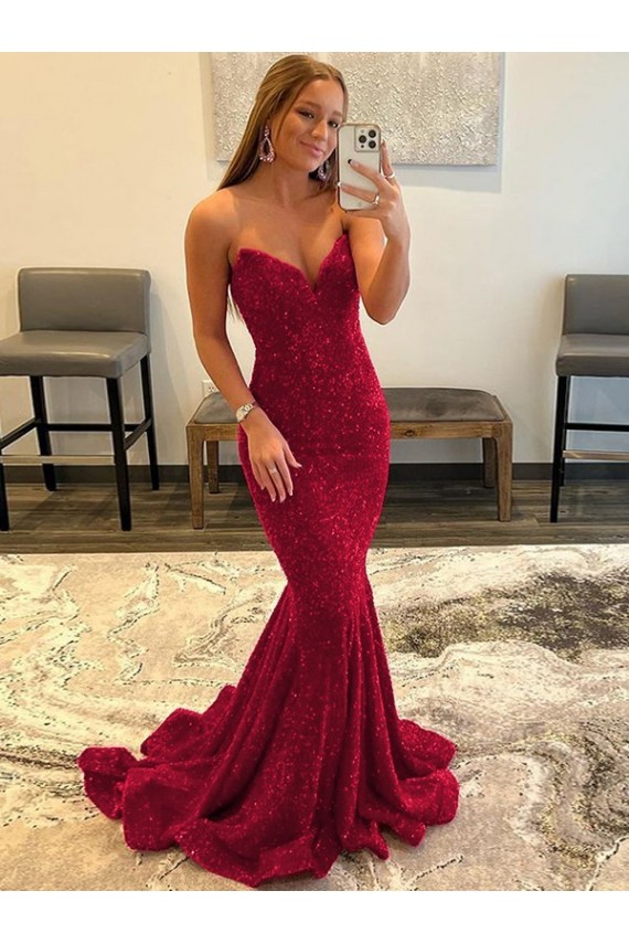 Sleeveless Burgundy Sheath Sweetheart Prom Dress Maidstone