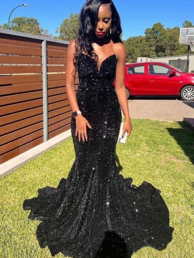 Sleeveless Black Mermaid Sweetheart Prom Dress Maidstone