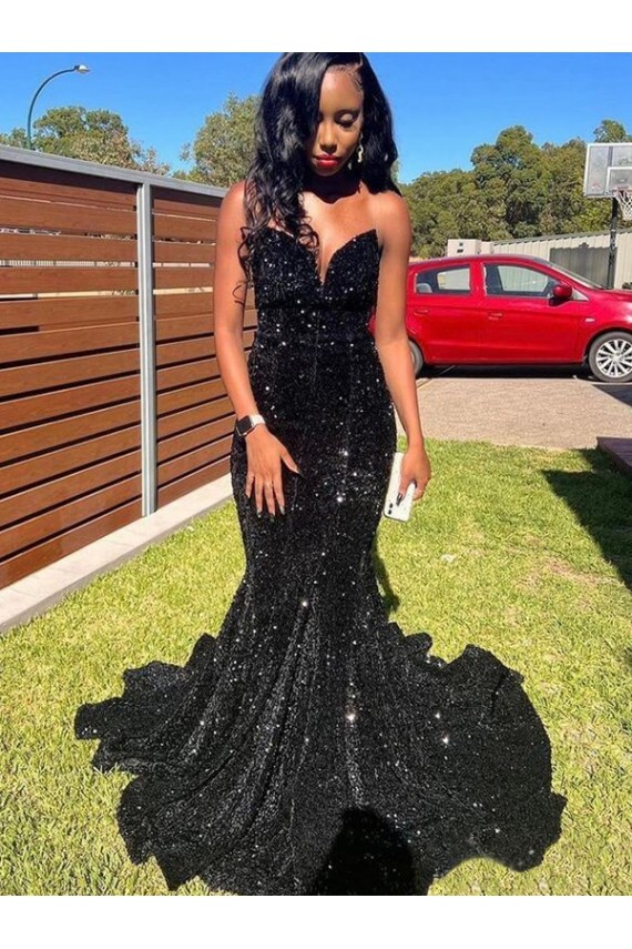 Sleeveless Black Mermaid Sweetheart Prom Dress Maidstone