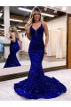 Sleeveless Royal Blue Mermaid V-Neck Prom Dress Maidstone