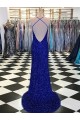Sleeveless Royal Blue Sheath V-Neck Prom Dress / Evening Gown Maidstone