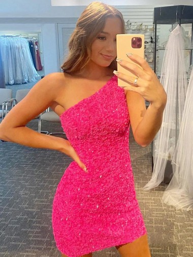 Sleeveless Shown Color Sheath One Shoulder Evening Gown Maidstone
