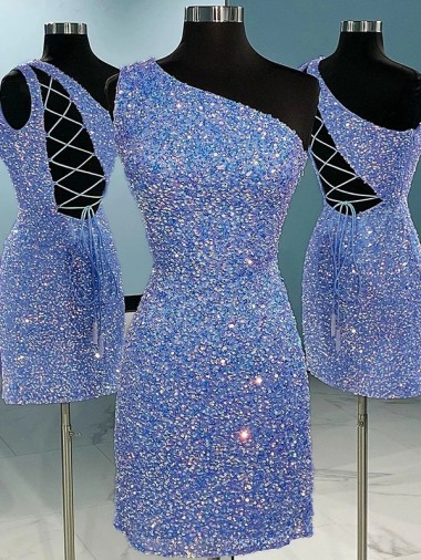 Sleeveless Shown Color Sheath One Shoulder Prom Dress Maidstone