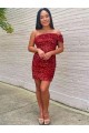 Sleeveless Burgundy Sheath One Shoulder Prom Dress Maidstone