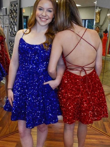 Sleeveless Royal Blue A-Line Spaghetti Straps Prom Dress Maidstone