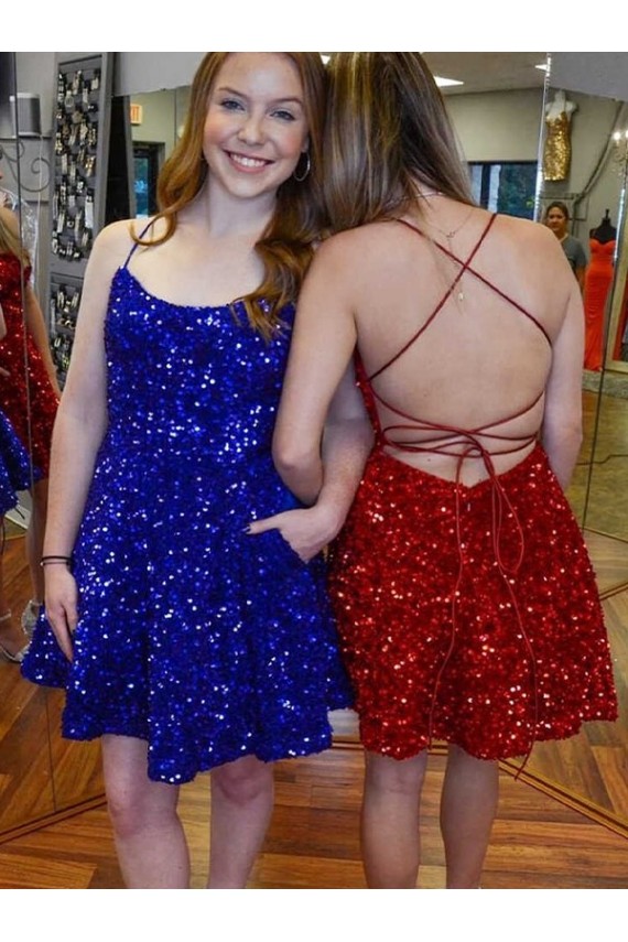 Sleeveless Royal Blue A-Line Spaghetti Straps Prom Dress Maidstone