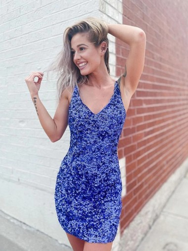 Sleeveless Shown Color Sheath V-Neck Evening Dresses Maidstone