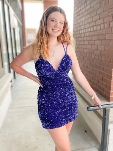 Sleeveless Shown Color Sheath V-Neck Cocktail Dress / Prom Dress Maidstone