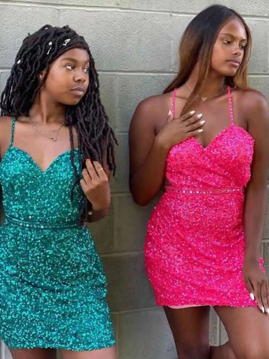 Sleeveless Dark Green Sheath V-Neck Prom Dress Maidstone