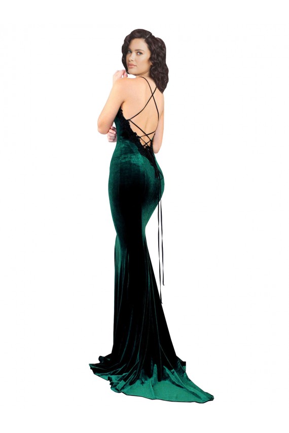 Sleeveless Dark Green Low Back Mermaid High Neck Formal Evening Gown / Prom Dress / Bridesmaid Dress Maidstone