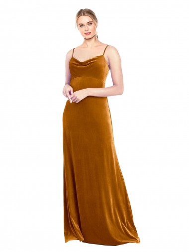 Sleeveless Gold A-Line Spaghetti Straps Prom Dress / Bridesmaid Dress Maidstone