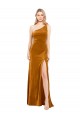 Sleeveless Gold A-Line One Shoulder Formal Evening Gown / Prom Dress / Bridesmaid Dress Maidstone