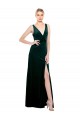 Sleeveless Dark Green V-Back A-Line V-Neck Black Tie Evening Dress / Prom Dress / Bridesmaid Dress Maidstone