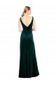 Sleeveless Dark Green V-Back A-Line V-Neck Black Tie Evening Dress / Prom Dress / Bridesmaid Dress Maidstone