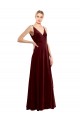 Sleeveless Burgundy V-Back A-Line V-Neck Bridesmaid Dress / Evening Dress Maidstone