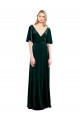 Flutter Sleeves Dark Green V-Back A-Line V-Neck Prom Dress / Bridesmaid Dress Maidstone